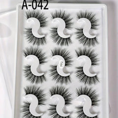 9 Pairs Natural 3D False Eyelashes Party Daily Wear For Women