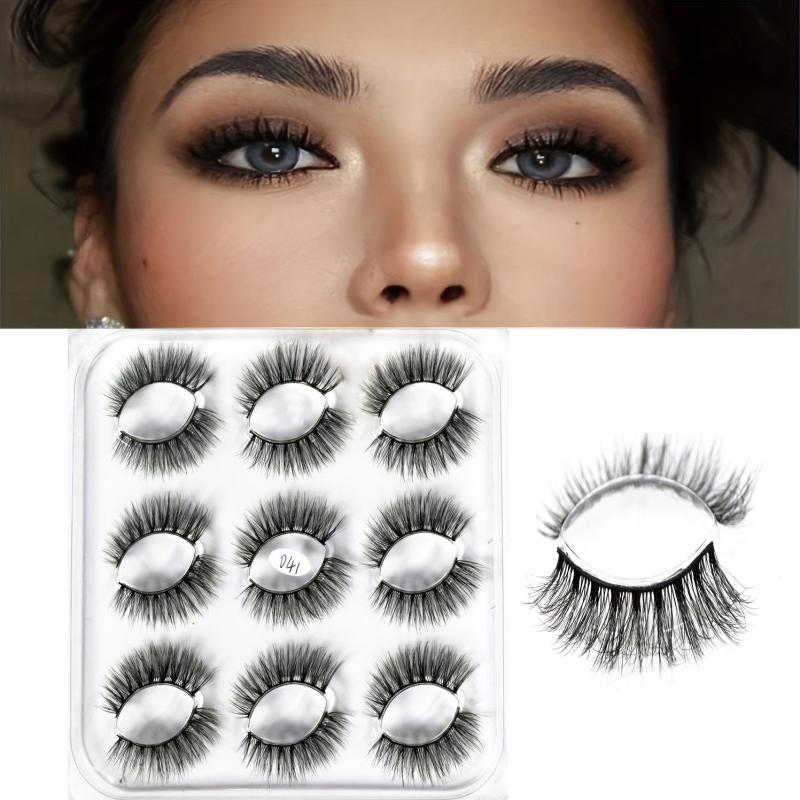 9 Pairs Natural 3D False Eyelashes Party Daily Wear For Women