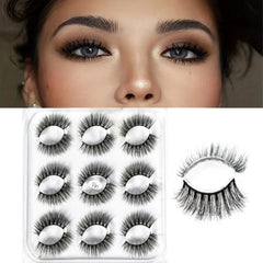 9 Pairs Natural 3D False Eyelashes Party Daily Wear For Women
