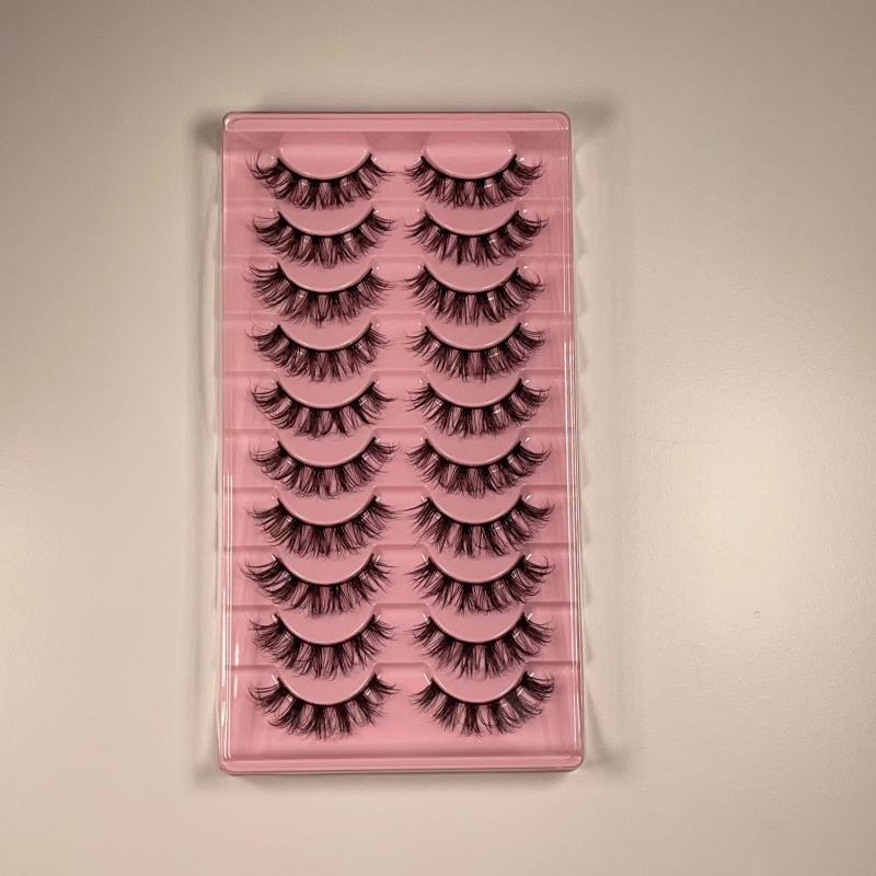 10 Pairs Messy False Eyelash Cat Eye Lashes Fluffy Wispy Thick Natural Curling