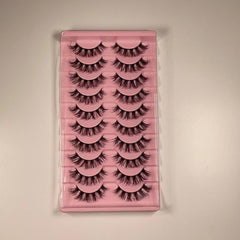 10 Pairs Messy False Eyelash Cat Eye Lashes Fluffy Wispy Thick Natural Curling