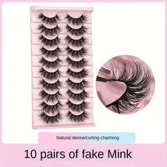 10 Pairs Messy False Eyelash Cat Eye Lashes Fluffy Wispy Thick Natural Curling