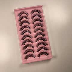 10 Pairs Messy False Eyelash Cat Eye Lashes Fluffy Wispy Thick Natural Curling
