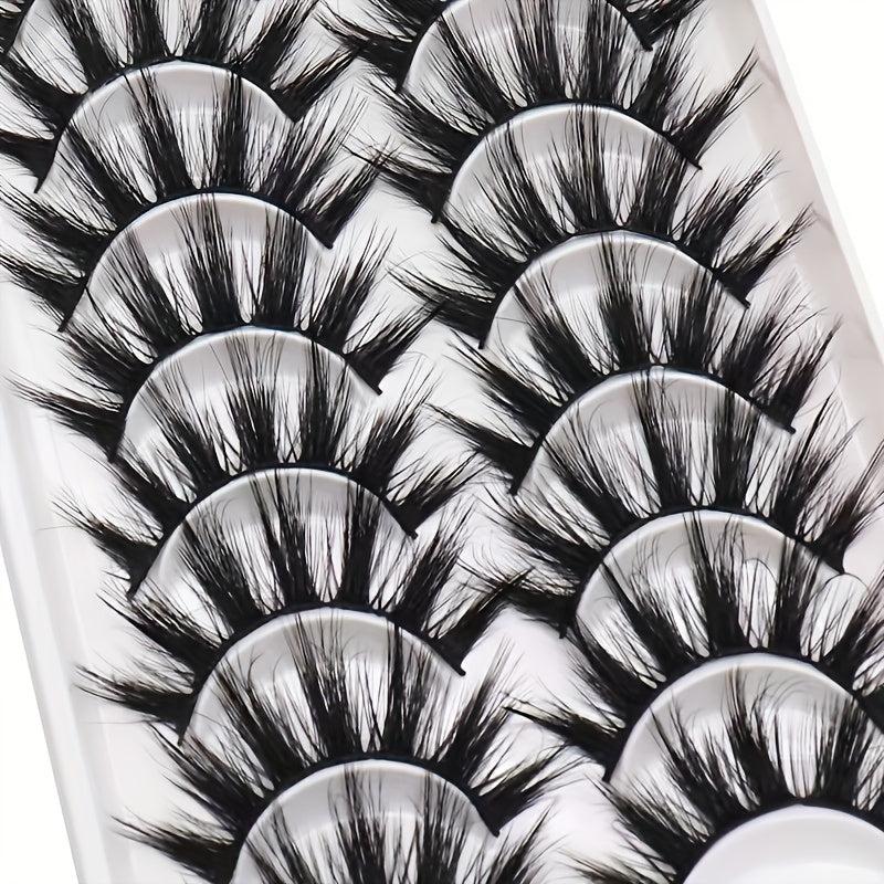 10 Pairs 3D Crisscross False Eyelashes for Party Wear