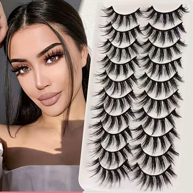 10 Pairs 3D Crisscross False Eyelashes for Party Wear