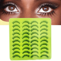 20 Pairs 3D Faux Mink False Eyelashes Two Styles Mixed Daily Natural Enlarged
