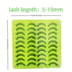 20 Pairs 3D Faux Mink False Eyelashes Two Styles Mixed Daily Natural Enlarged