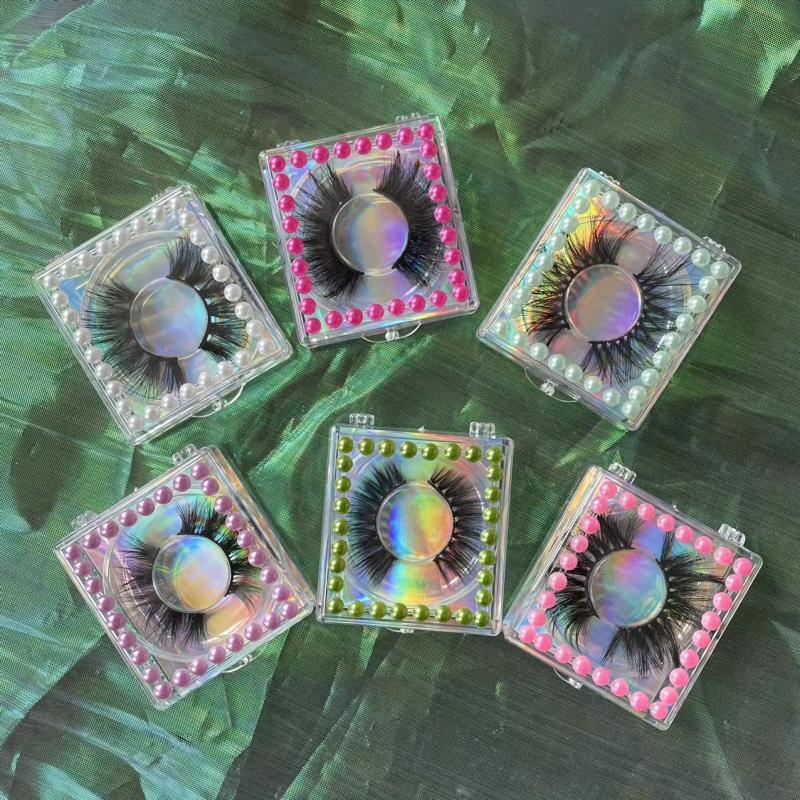 Square Pearl Eyelash Packaging Boxes - Protect and Organize Your Eyelashes