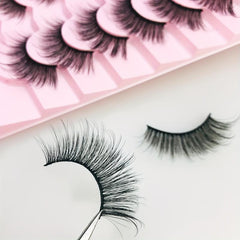 7 Pairs Faux Mink Eyelashes C D Curling Natural False Eyelashes