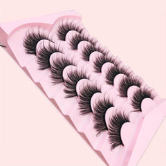 7 Pairs Faux Mink Eyelashes C D Curling Natural False Eyelashes