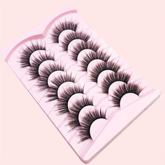 7 Pairs Faux Mink Eyelashes C D Curling Natural False Eyelashes