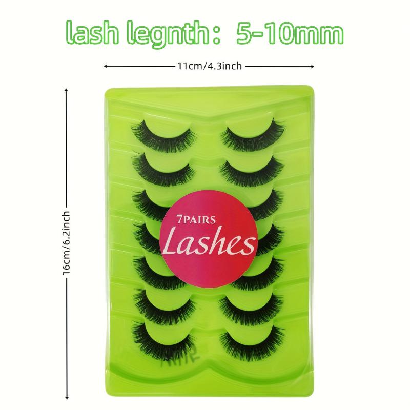 Natural Looking D Curling False Eyelashes 7 Pairs for Dating Party