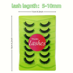 Natural Looking D Curling False Eyelashes 7 Pairs for Dating Party
