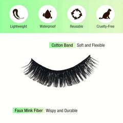 Natural Looking D Curling False Eyelashes 7 Pairs for Dating Party