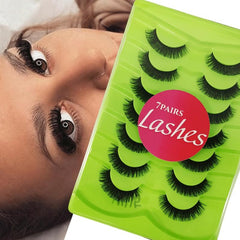 Natural Looking D Curling False Eyelashes 7 Pairs for Dating Party