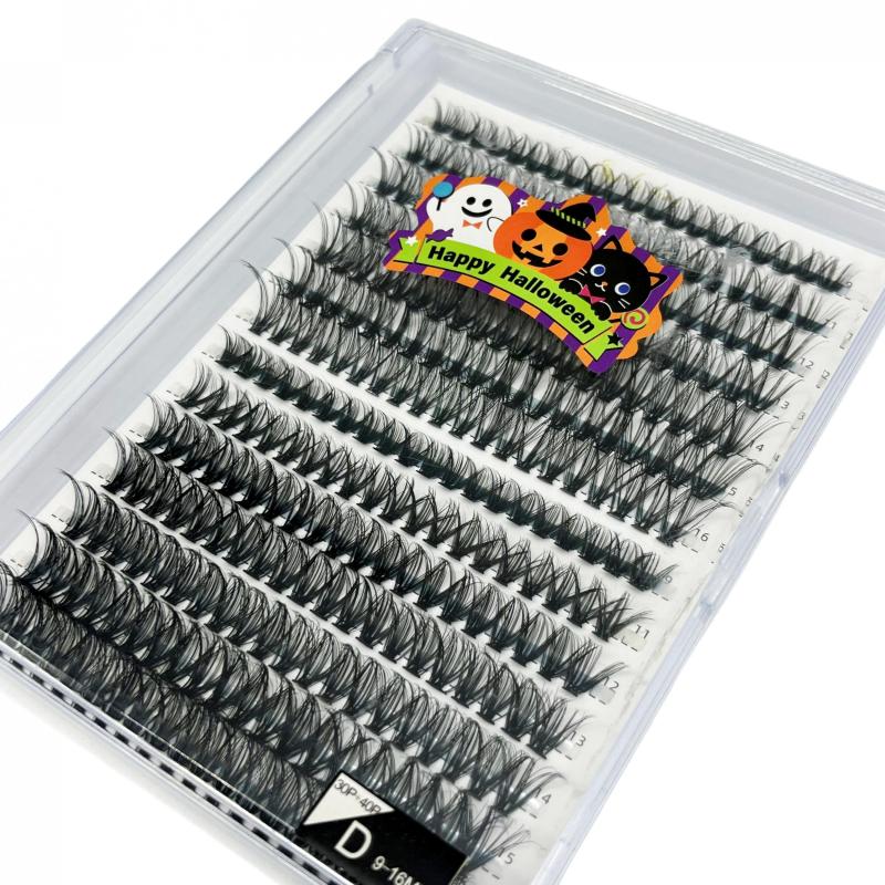 DIY Halloween Style Self Grafting Eyelashes 9 16mm Mixed Length D Curling