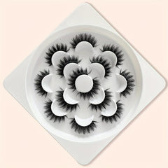 7 Pairs Thick Curling Fluffy False Eyelashes Cat Eye Lengthening Lashes