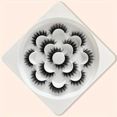 7 Pairs Thick Curling Fluffy False Eyelashes Cat Eye Lengthening Lashes