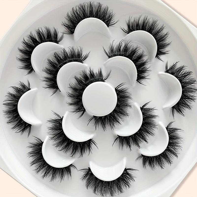 7 Pairs Thick Curling Fluffy False Eyelashes Cat Eye Lengthening Lashes