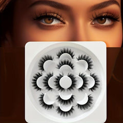 7 Pairs Thick Curling Fluffy False Eyelashes Cat Eye Lengthening Lashes