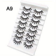 8 Pairs Fluffy 3D Faux Mink Eyelashes Long Thick False Lashes