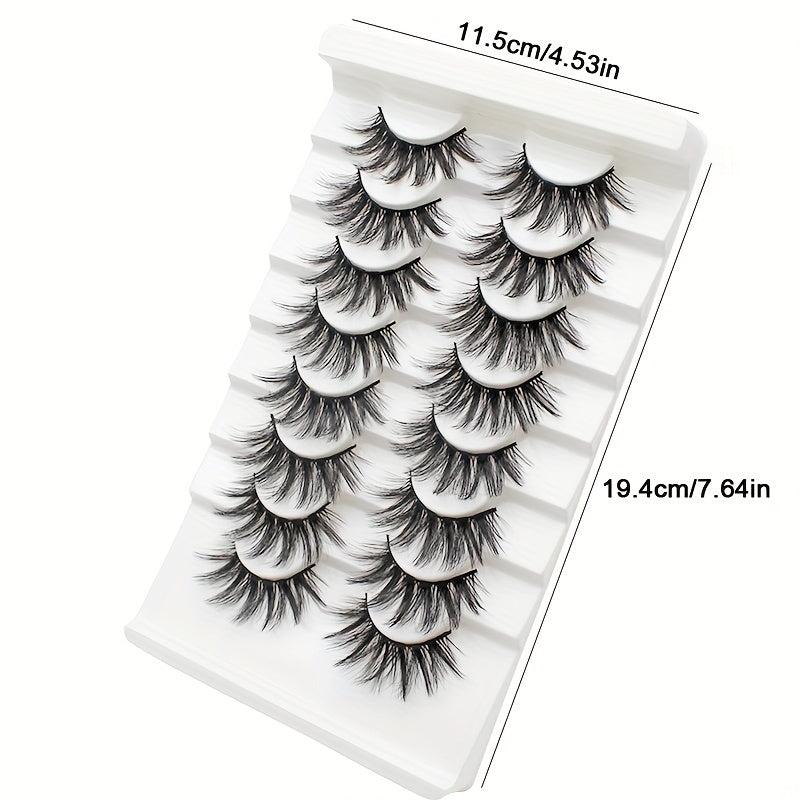 8 Pairs Fluffy 3D Faux Mink Eyelashes Long Thick False Lashes