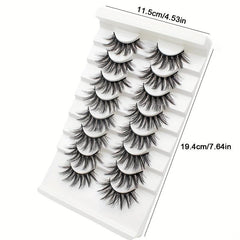 8 Pairs Fluffy 3D Faux Mink Eyelashes Long Thick False Lashes