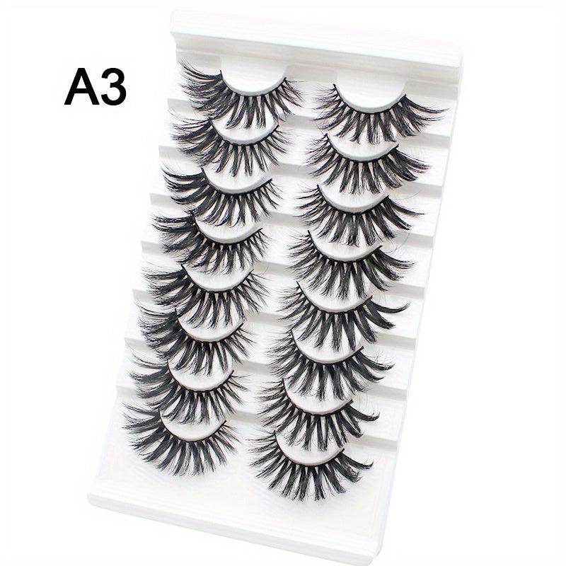 8 Pairs Fluffy 3D Faux Mink Eyelashes Long Thick False Lashes
