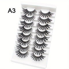 8 Pairs Fluffy 3D Faux Mink Eyelashes Long Thick False Lashes