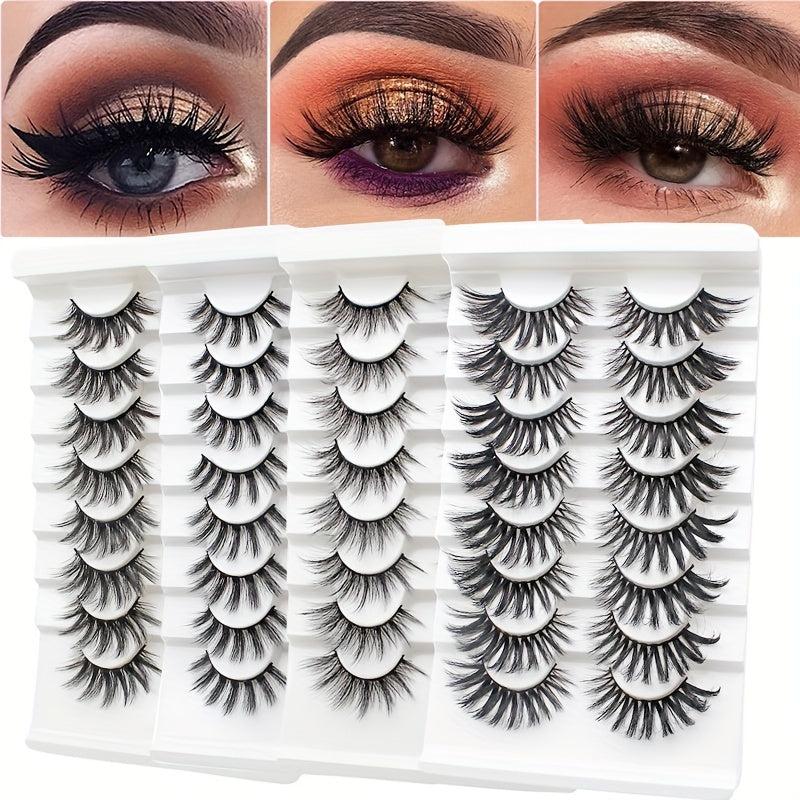 8 Pairs Fluffy 3D Faux Mink Eyelashes Long Thick False Lashes