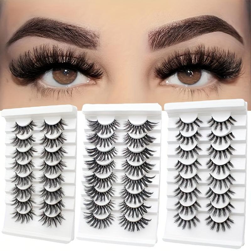 8 Pairs Fluffy 3D Faux Mink Eyelashes Long Thick False Lashes