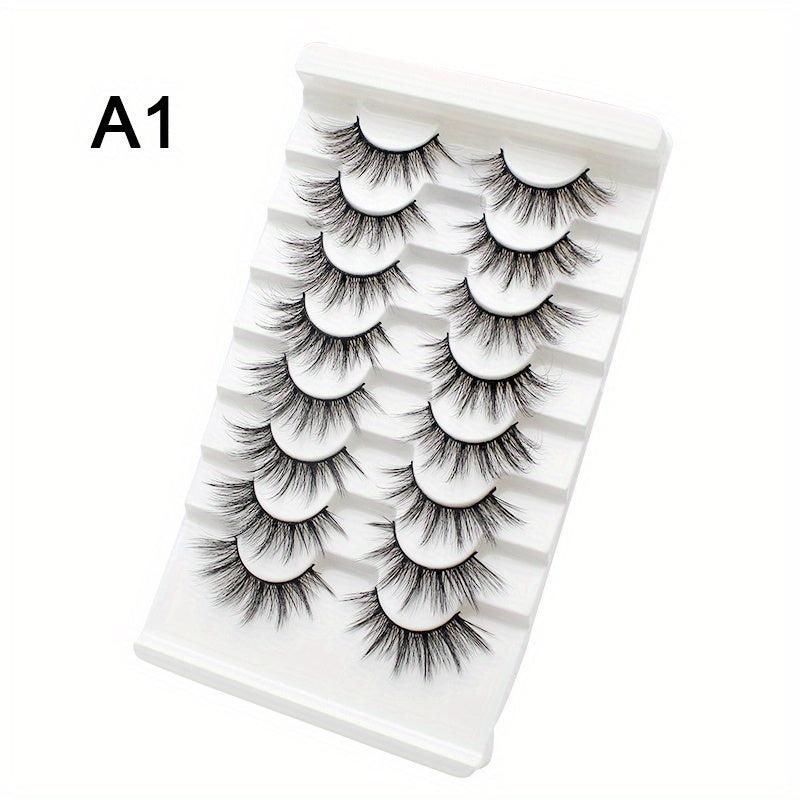 8 Pairs Fluffy 3D Faux Mink Eyelashes Long Thick False Lashes
