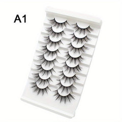 8 Pairs Fluffy 3D Faux Mink Eyelashes Long Thick False Lashes