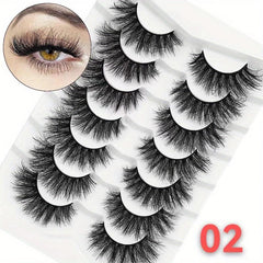 7 Pairs Fluffy Cat Eye False Eyelashes Natural Look
