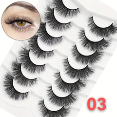 7 Pairs Fluffy Cat Eye False Eyelashes Natural Look