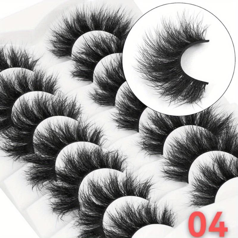 7 Pairs Fluffy Cat Eye False Eyelashes Natural Look