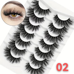 7 Pairs Fluffy Cat Eye False Eyelashes Natural Look
