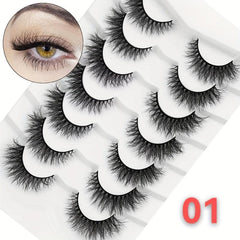 7 Pairs Fluffy Cat Eye False Eyelashes Natural Look