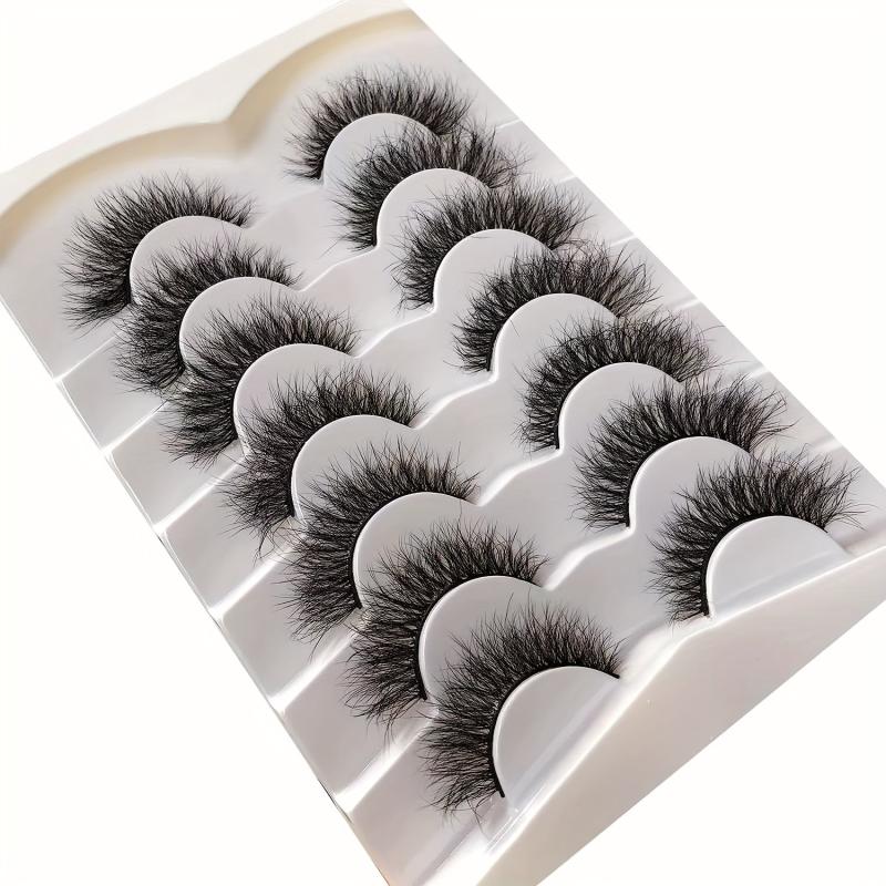 7 Pairs Fluffy Cat Eye False Eyelashes Natural Look