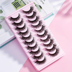 10 Pairs 5D Natural Fluffy Wispy False Eyelashes for End Eye Elongation