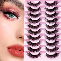 10 Pairs 5D Natural Fluffy Wispy False Eyelashes for End Eye Elongation