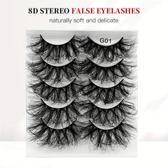 5 Pairs Multilayered Thick False Eyelashes for Wedding Party Makeup