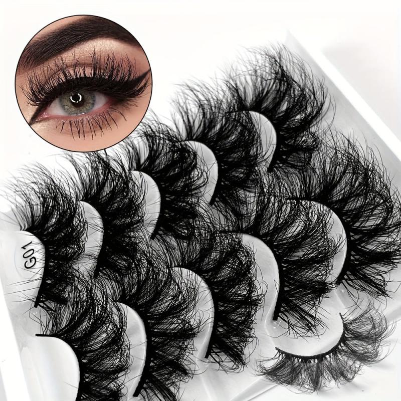 5 Pairs Multilayered Thick False Eyelashes for Wedding Party Makeup