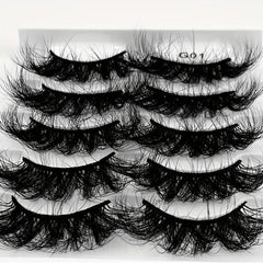 5 Pairs Multilayered Thick False Eyelashes for Wedding Party Makeup