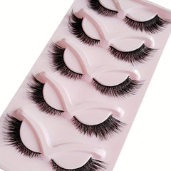 5 Pairs Cat Eye Lashes Winged End Long Full Strip Natural Soft Eyelashes