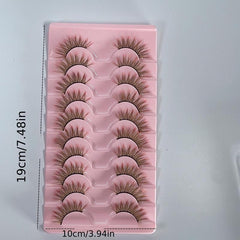 10 Pairs Colored D Curly False Eyelashes Yellow To Red Ombre
