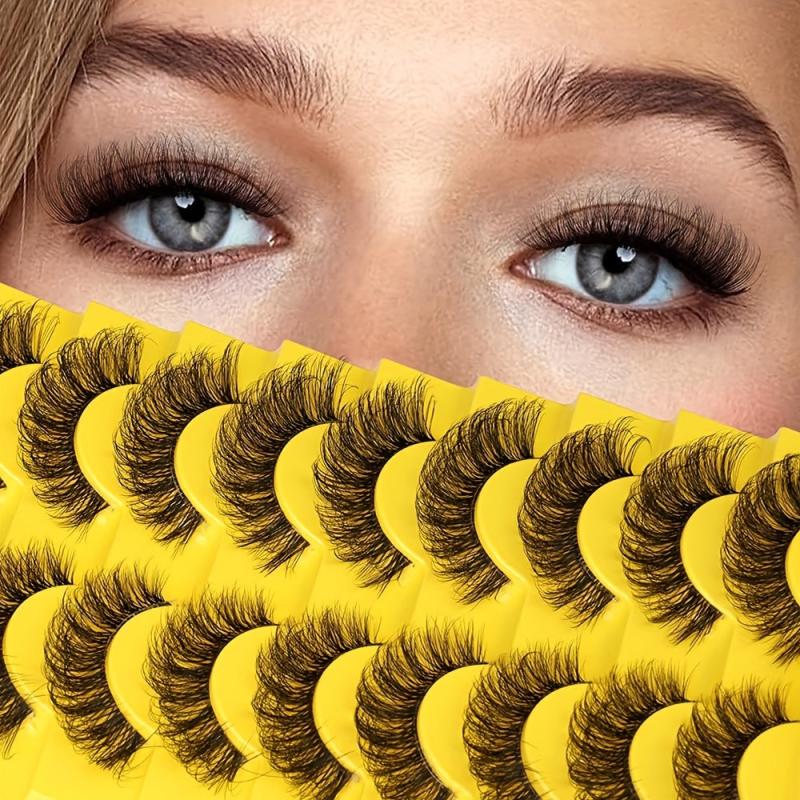 10 Pairs Soft 3D Natural Volume Curly False Eyelashes
