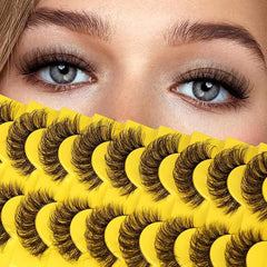 10 Pairs Soft 3D Natural Volume Curly False Eyelashes