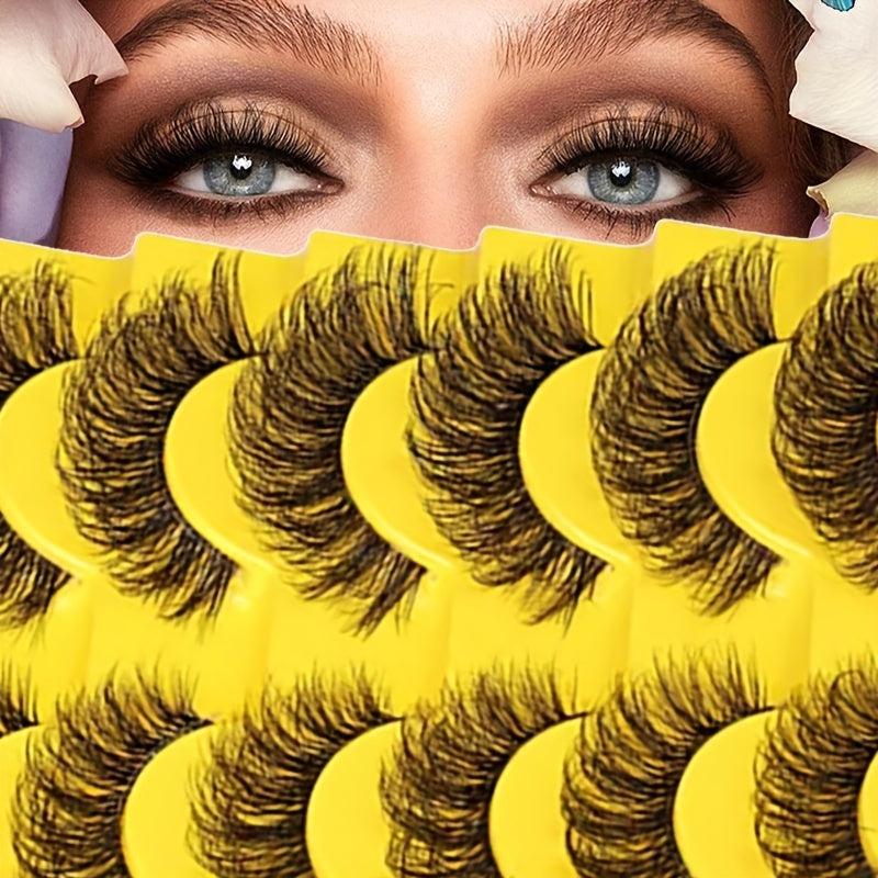 10 Pairs Soft 3D Natural Volume Curly False Eyelashes