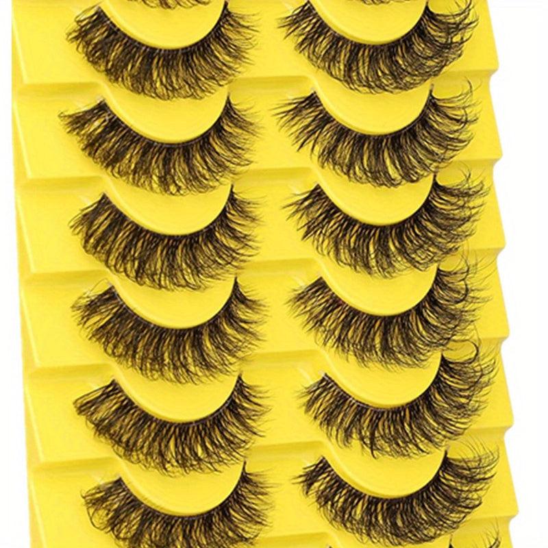10 Pairs Soft 3D Natural Volume Curly False Eyelashes